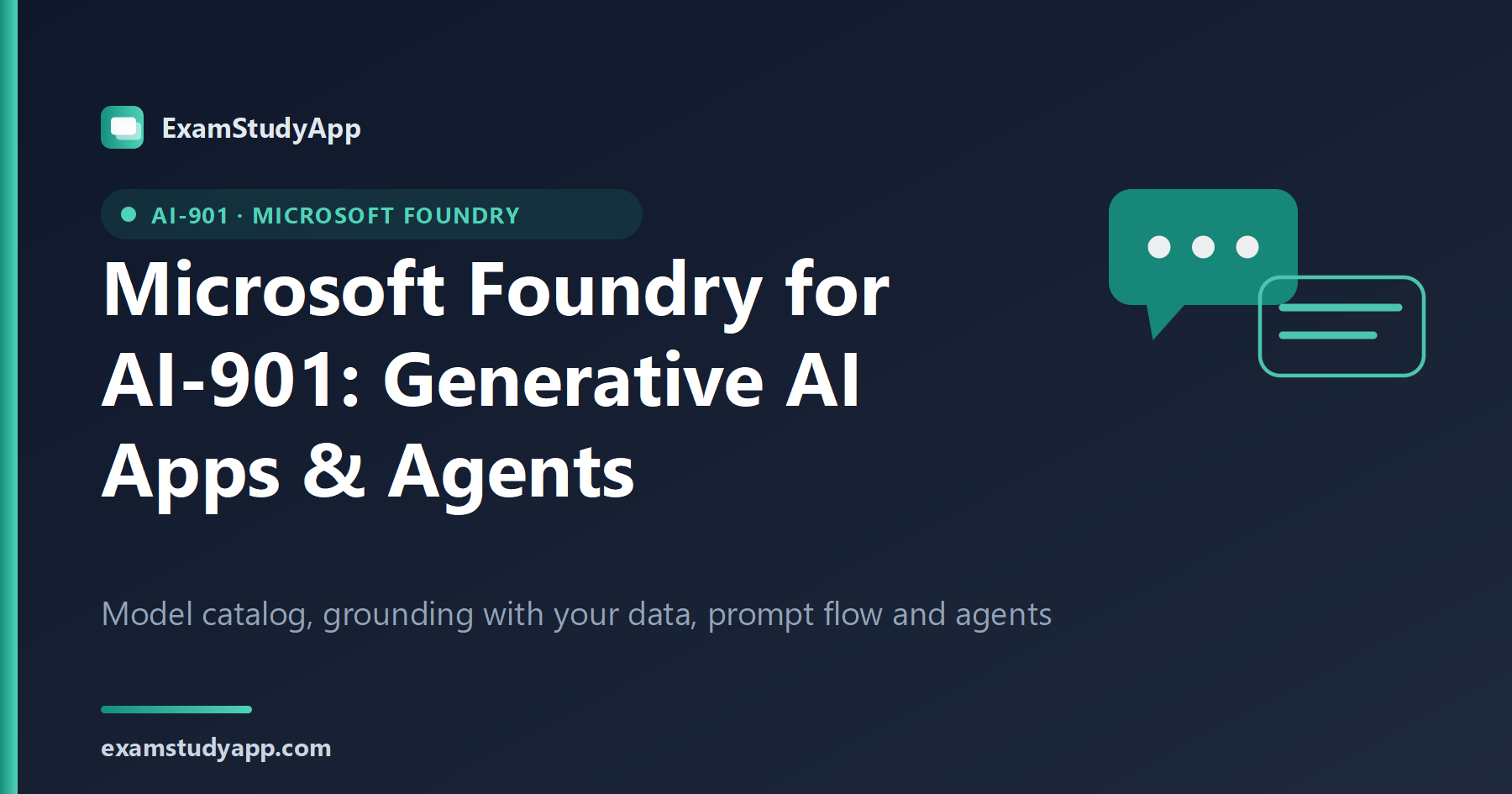 Cover image: Microsoft Foundry generative AI apps and agents for the AI-901 exam