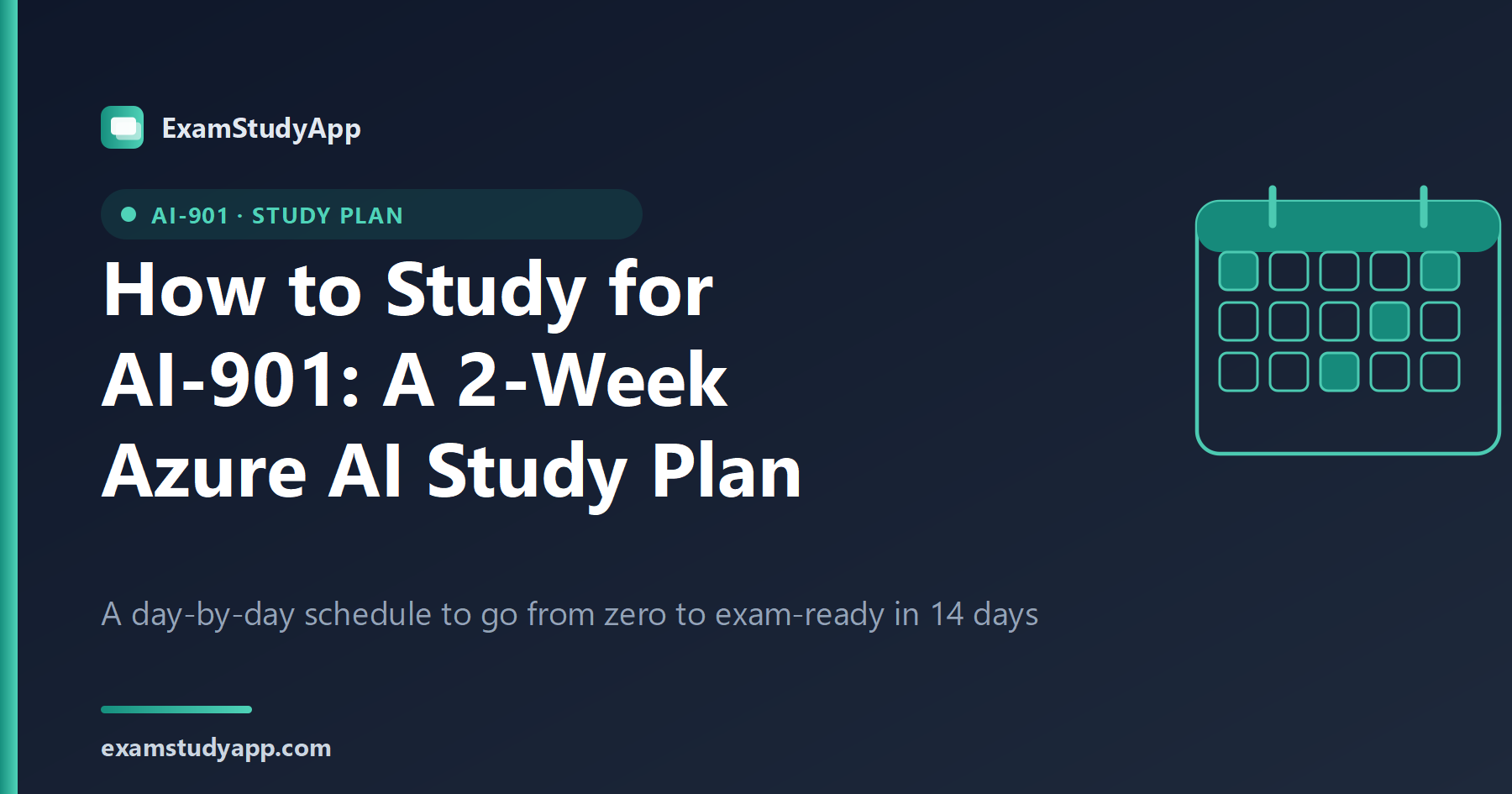 Cover image: a two-week AI-901 Azure AI Fundamentals study plan