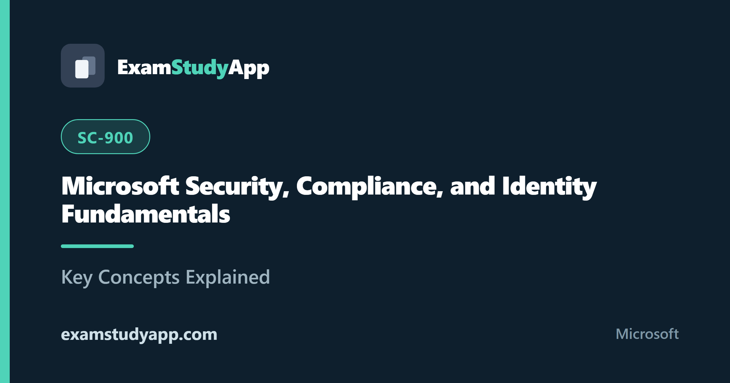 Microsoft Security, Compliance, and Identity Fundamentals (SC-900) exam study guide - ExamStudyApp